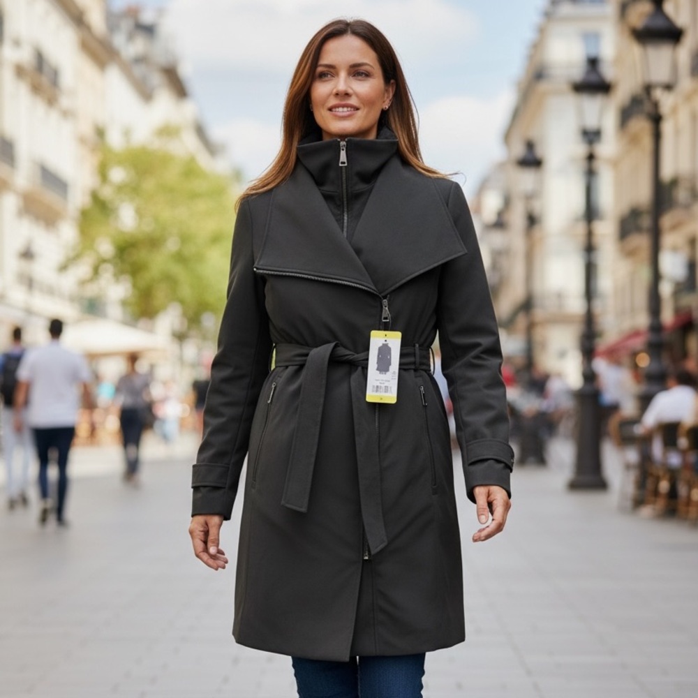 Halston Dark Gray Trench Coat